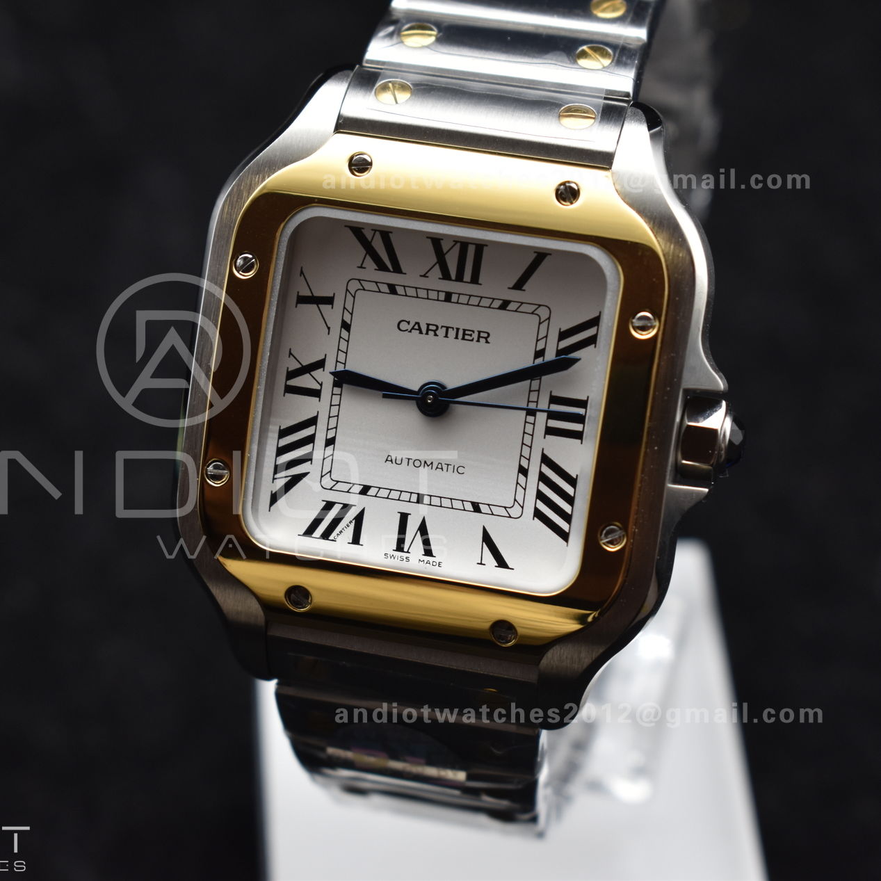 Santos de Cartier 35mm SS/YG BVF 1:1 Best Edition White Dial on SS/YG SmartLinks Bracelet MIYOTA 9015 V2